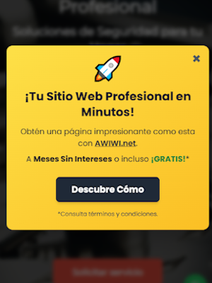 Ejemplo de modal de publicidad